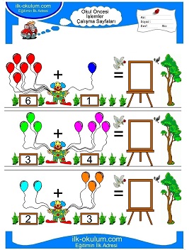 Çocuklar İçin toplam işlemi yaprak testleri 